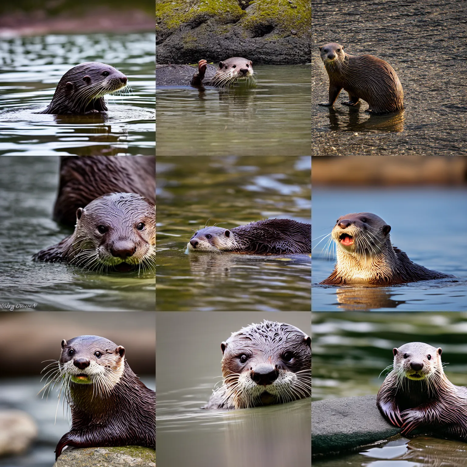 Prompt: a otter, canon eos r 3, f / 1. 4, iso 2 0 0, 1 / 1 6 0 s, 8 k, raw, unedited, symmetrical balance, in - frame