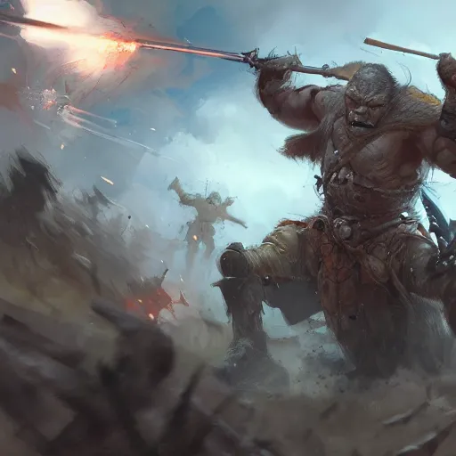 Image similar to orc on battlefield, by stanley artgerm lau, wlop, rossdraws, james jean, andrei riabovitchev, marc simonetti, yoshitaka amano, artstation, cgsociety,