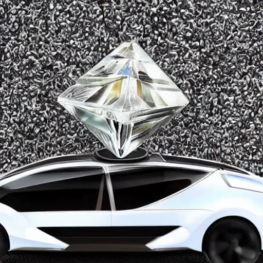 Image similar to a hybrid between a crystal and a car