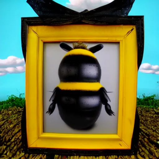 Prompt: giant bumblebee in the style of mark ryden