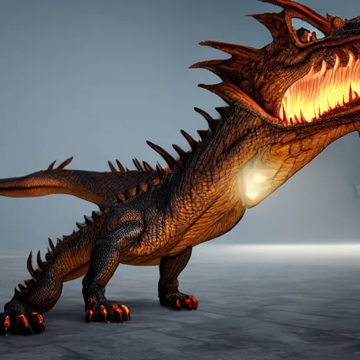 Image similar to a 3 d render of a dragon, unreal engine, realistic,