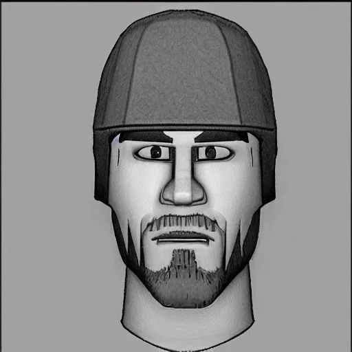 Prompt: facial composite sketch of a wanted robloxian