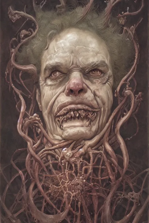 Prompt: portrait of dr octavius in the style of wayne barlowe, gustav moreau, peter mohrbacher, bussiere, roberto ferri, santiago caruso, luis ricardo falero, austin osman spare