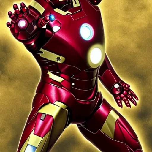 Prompt: Iron Man but his suit is made out of human flesh