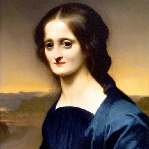 Image similar to painting of mary shelley. art by william adolphe bouguereau. during golden hour. extremely detailed. beautiful. 4 k. award - winning.