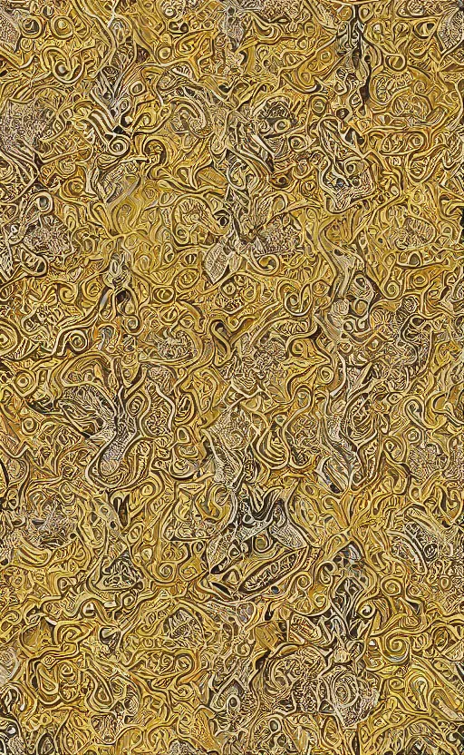 Image similar to ornamental pattern rapport, beautiful metallic accents, golden details, royal, elegant, pattern, full page illustration, oil on canvas