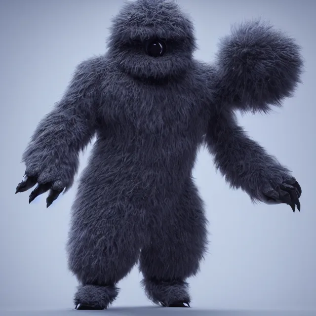 Prompt: ultra realistic fluffy monster designed by balenciaga, dark cinematic, volumetric, realistic, 3 d render, cinematic lighting, ray tracing, cinematic, unreal engine 5, unreal engine render, octane render, hd, photorealism, hyper realistic, photo, 8 k