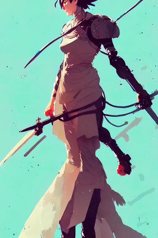 Prompt: a ultradetailed full body portrait of jeanne d arc, by conrad roset, greg rutkowski and makoto shinkai trending on artstation