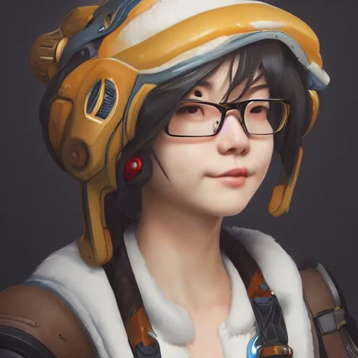 Image similar to portrait of mei from overwatch, au naturel, hyper detailed, digital art, trending in artstation, cinematic lighting, studio quality, smooth render, unreal engine 5 rendered, octane rendered, art style by klimt and nixeu and ian sprigger and wlop and krenz cushart.