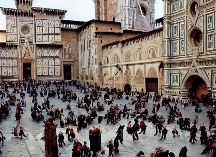 Prompt: scene from a 2 0 1 0 film set in 1 4 5 0 showing florence italy