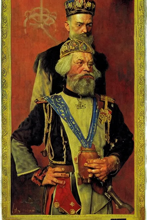 Prompt: russian tsar ivan iv, poster, by norman rockwell