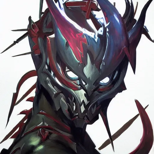 Prompt: a beautiful painting of Terrorblade by Yoji Shinkawa, Dota, strong lines and bold colors, limited color palette, atmosphere and tension, Japanese, trending on artstation