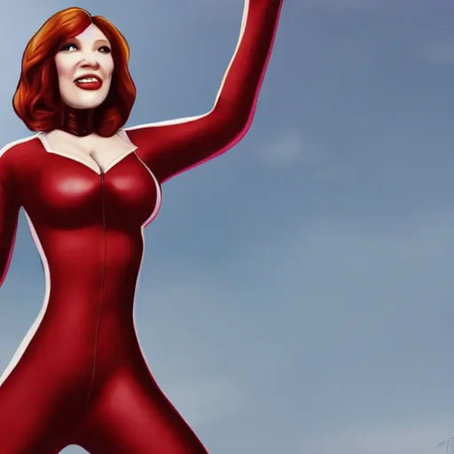 Image similar to christina hendricks as elastic girl,