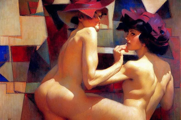 Image similar to cubism, painting by gaston bussiere, craig mullins, j. c. leyendecker