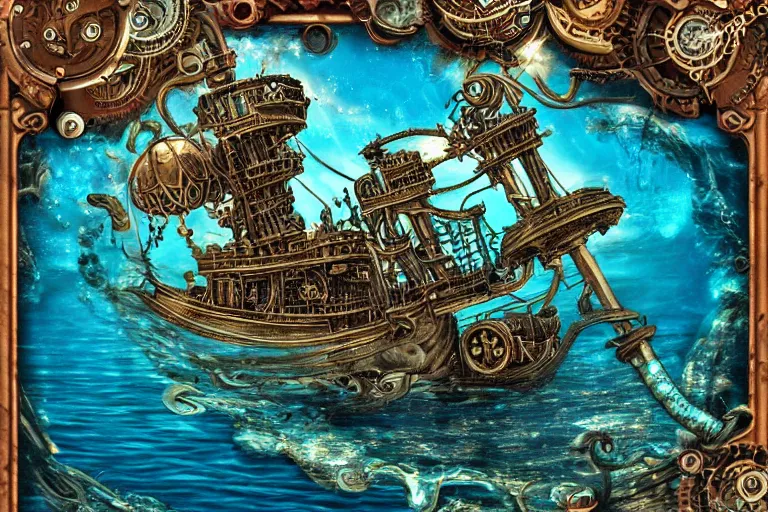 Image similar to steampunk ocean