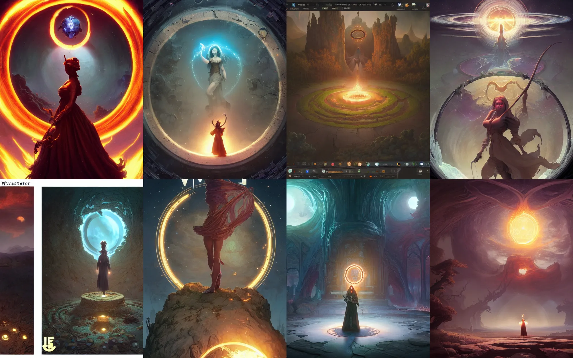 Prompt: a 12x(very) much detailed wonderously complicated Glorious Remastered in Unreal Engine 5.1 With Lumen and Volumetrics and cute witch standing in a circle at the beginning of the world by greg rutkowski and frank frazetta and peter mohrbacher and william blake and dan mumford