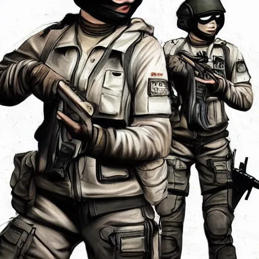 Image similar to Chloe Sevigny as a Counter Strike terrorist, concept art, anime