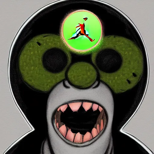 Prompt: Michael Jordan tennis ball monster ,tennis ball, digital art, smoke, fantasy,chalk, magic, trending on artstation, ultra detailed, professional illustration by Basil Gogos