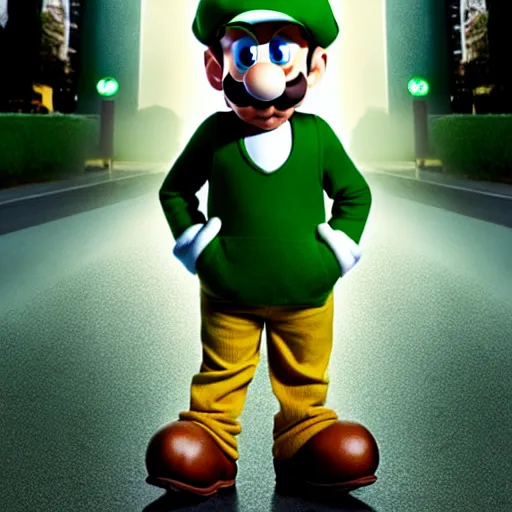 Image similar to uhd candid photo of hyperdetailed bill gates dressed as luigi. correct face, accurate luigi costume, cinematic lighting, photo by annie leibowitz, and steve mccurry.