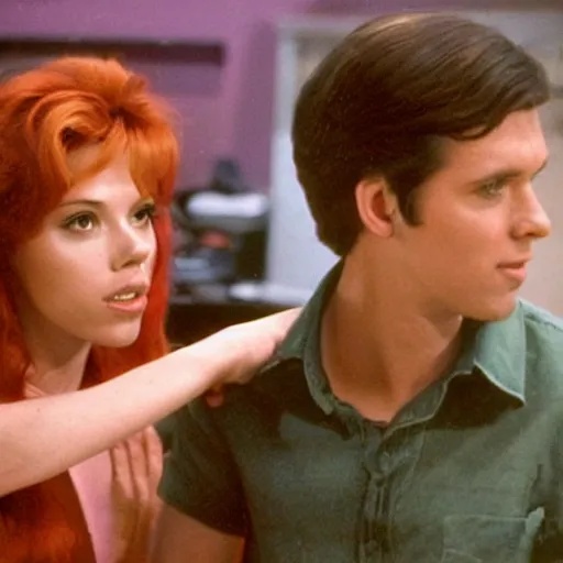 Image similar to a tv still of scarlett johansson as donna pinciotti of That 70's show