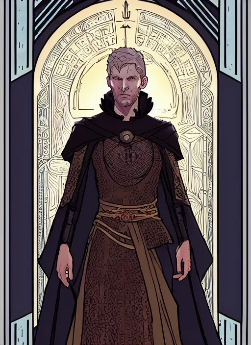 Image similar to tarot card of a high priest game of thrones character design by laurie greasley and sherree valentine daines concept art, matte, sharp focus, illustration, hearthstone, art by artgerm and greg rutkowski and alphonse mucha