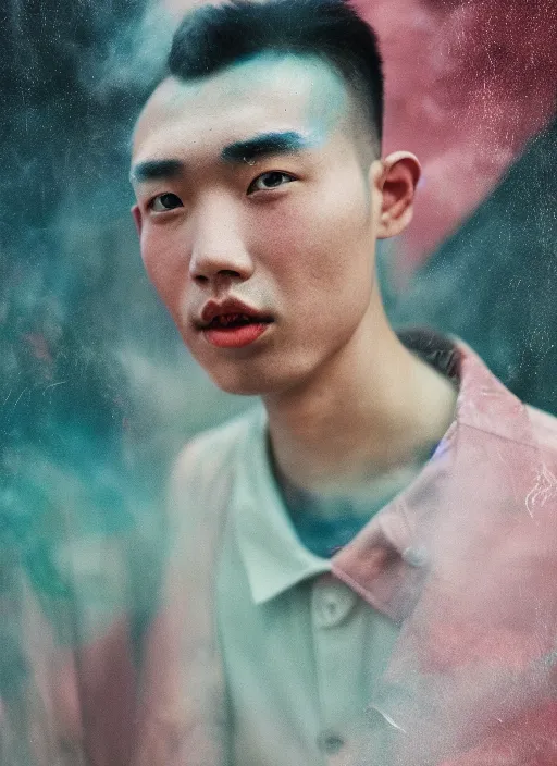 Prompt: A vibrant photo portrait of zhong kui by Alessio Albi and Nina Masic, soft focus, vertical portrait, natural lighting, f2, 50mm, fujifilm, classic chrome, film grain, cinematic lighting