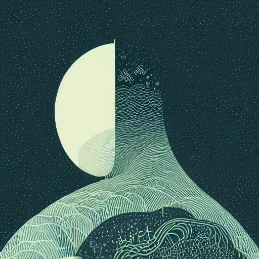 Image similar to a wandering mind, logo without text, simple white background victo ngai, kilian eng, trending on artstation