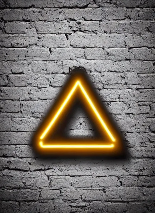 Image similar to arrow symbol made from a neon sign pointing right. photography, realistic. brick wall background. hyper realistic. neon glow.