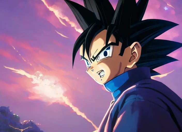 Image similar to highly detailed portrait of yugi moto, in dragon ball super, stephen bliss, 8 k, unreal engine, fantasy art by greg rutkowski, loish, rhads, ferdinand knab, makoto shinkai and lois van baarle, ilya kuvshinov, rossdraws, tom bagshaw, global illumination, radiant light, detailed and intricate environment