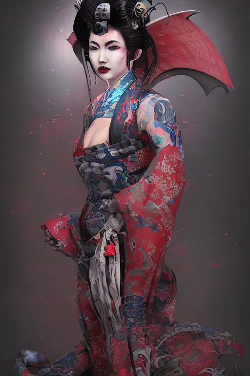 Image similar to agile geisha cyberpunk Dragon princess, digital art, 8k ,character ,realistic, portrait, hyperrealistic