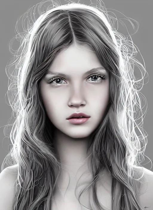 Image similar to a higly detailed digital art portrait of a cute, playful young woman by mel milton