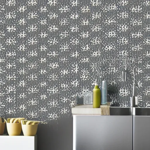 Prompt: modern kitchen wallpaper design. expensive. piggy pattern.