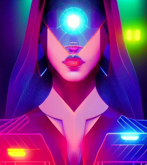 Image similar to symmetry!! latin princess of technology, solid cube of light, hard edges, product render retro - futuristic poster scifi, lasers and neon circuits, beautiful woman latin princess, intricate, elegant, highly detailed, digital painting, artstation, concept art, smooth, sharp focus, illustration, dreamlike, art by artgerm