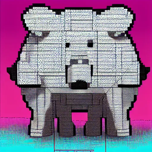 Image similar to minecraft pig by Josan Gonzalez