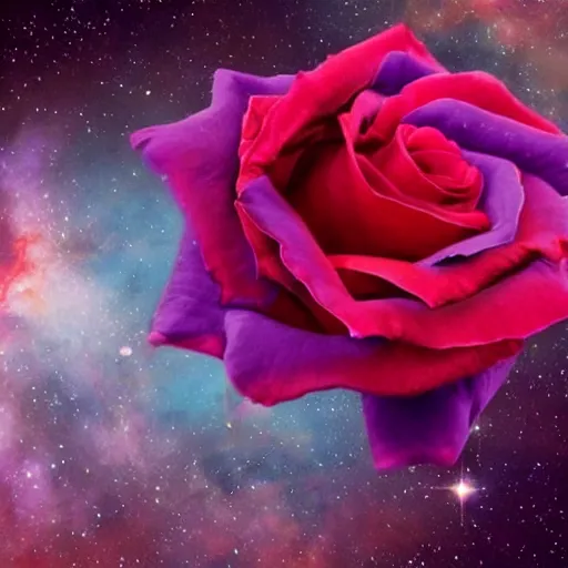Prompt: rose and nebula hybrid