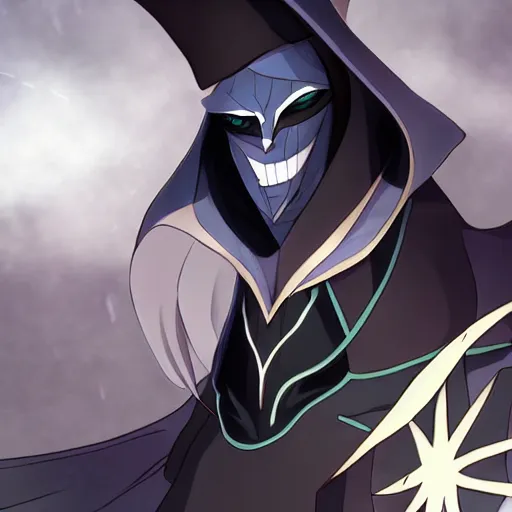 Prompt: Karthus from League of Legends, anime art style