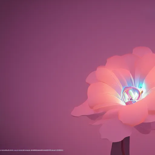 Image similar to Luminescent flower blooming at twilight, cgsociety, r /art, trending on artstation, artstationHD, octane render, highly detailed, cel-shaded