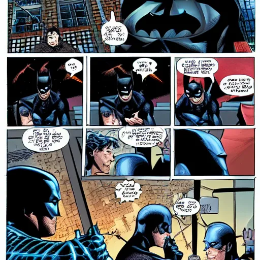 Image similar to Batman VS Spider-Man comic book page