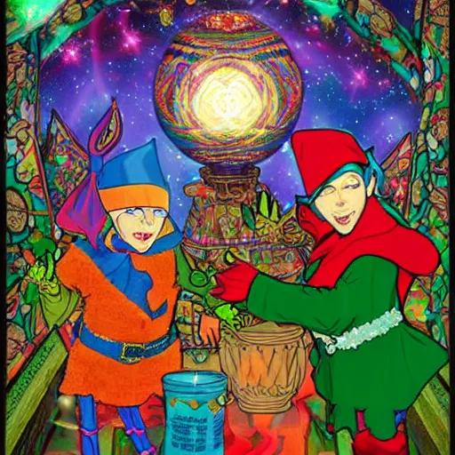 Prompt: the dmt elves