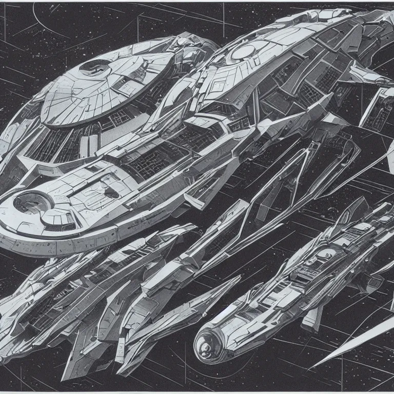 Image similar to a spaceship built by MC Escher, sci-fi concept art, highly detailed