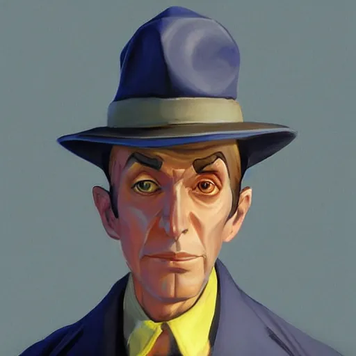 Image similar to greg manchess portrait painting of the inspector gadget as overwatch character, medium shot, asymmetrical, profile picture, organic painting, sunny day, matte painting, bold shapes, hard edges, street art, trending on artstation, by huang guangjian and gil elvgren and sachin teng