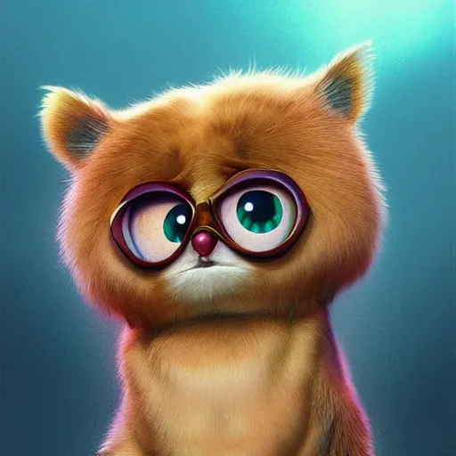 Image similar to cutie fluffy creature elton john, digital art, 3 d, octave render, masterpiece, mega detailed, pixar, disney, vivid illustration, cartoon, fantasy, by george stubbs, artgerm, in the style of ghibli kazuo oga, pastel fur