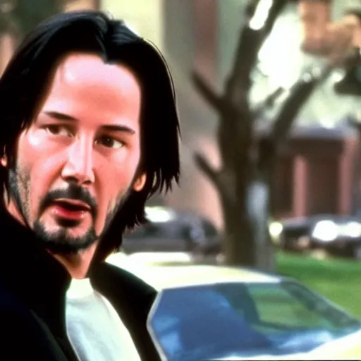 Prompt: Keanu reeves In Back to the future 4K detailed super realistic