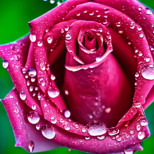 Image similar to macro photograph of a rose with water droplets on the petals