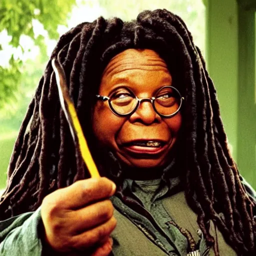 Image similar to whoopi goldberg as hagrid from harry potter movie