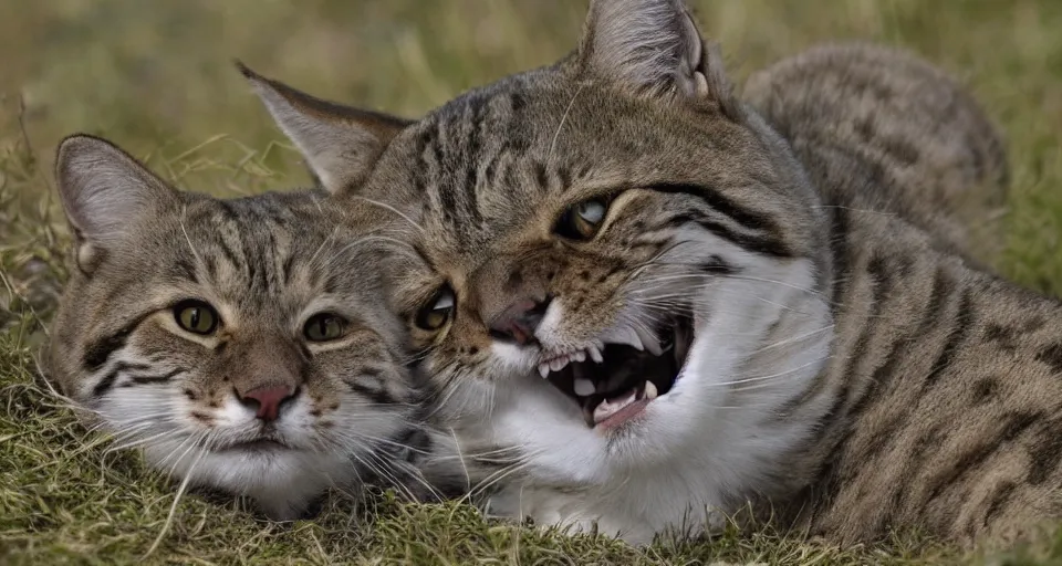 Image similar to The body is round, notes researcher David Mitton as he examines a new species of tundra feline