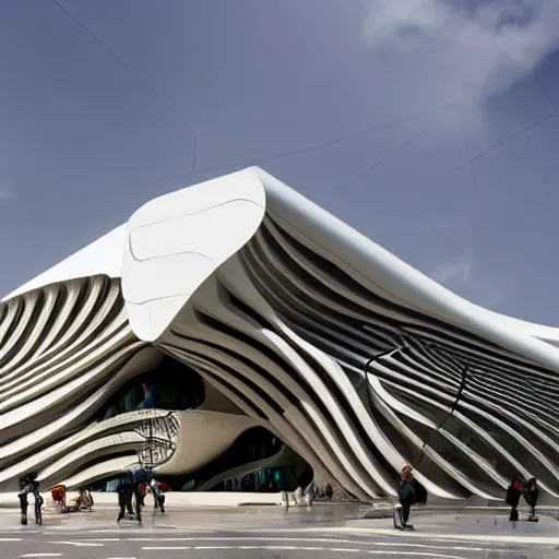 Image similar to stunning museum by Zaha Hadid