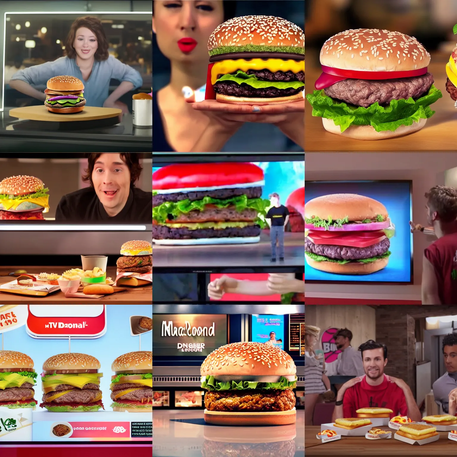 Prompt: new mac donarld burger in tv advertising