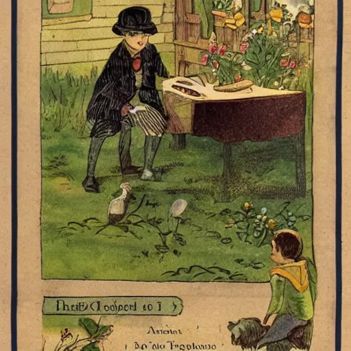 Image similar to artwork of a 19th century childrens story book page