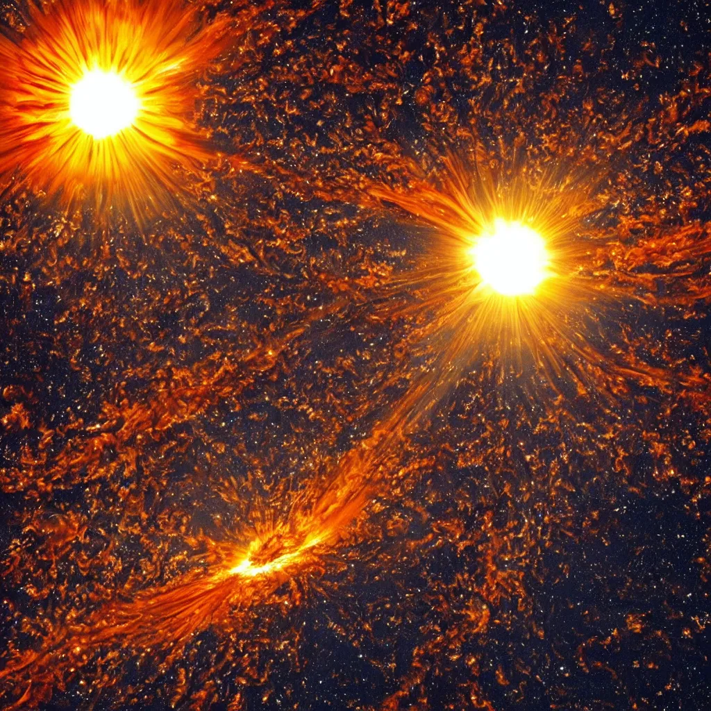 Image similar to the sun explodes, photo from earth